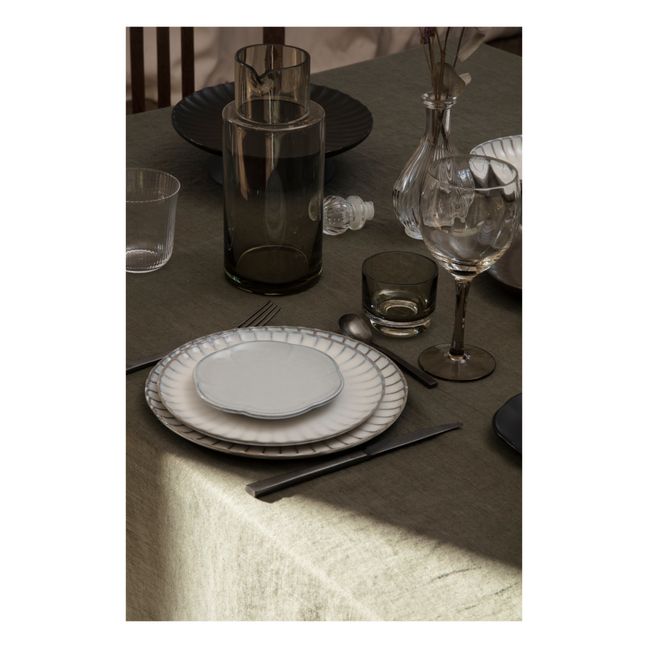 Nappe en lin lavé-surfilée | Vert kaki