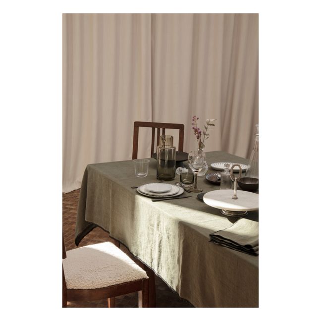 Servilletas de lino lavado - Set de 4 | Verde Kaki