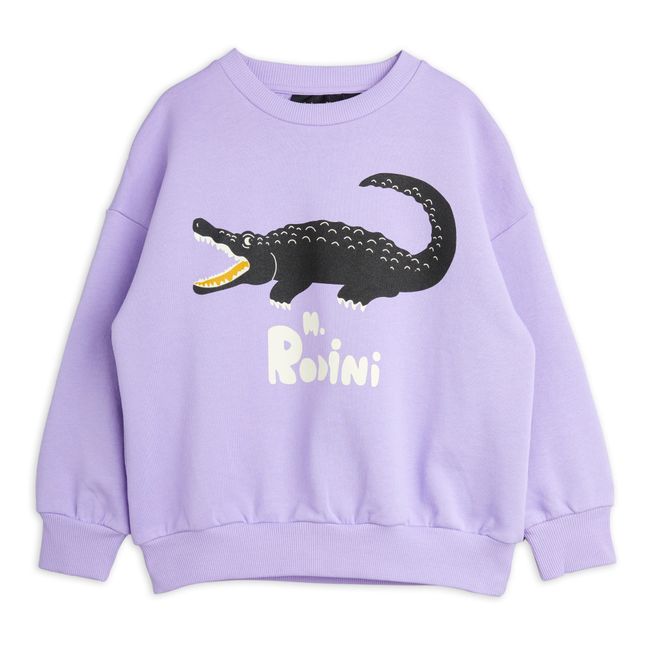 Sweatshirt Bio-Baumwolle Krokodile  Violett