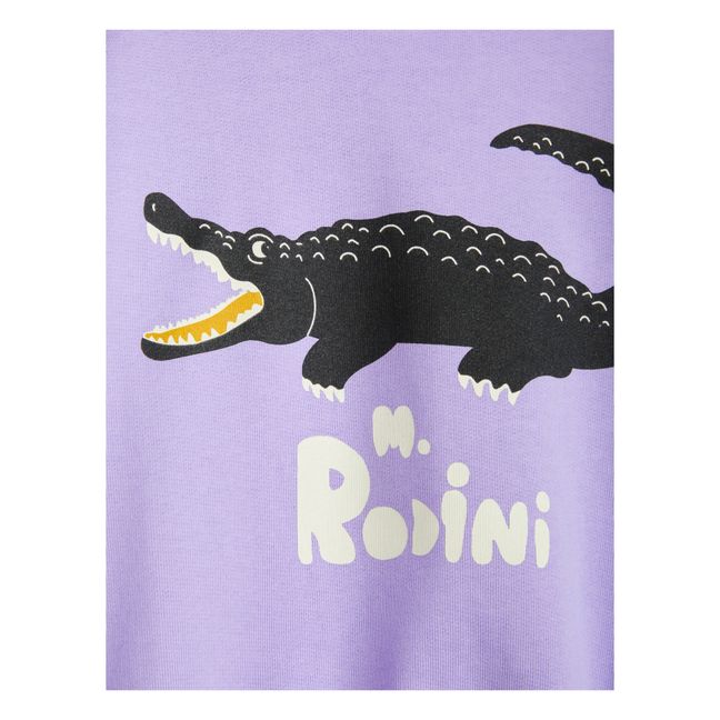 Sweatshirt Bio-Baumwolle Krokodile  Violett