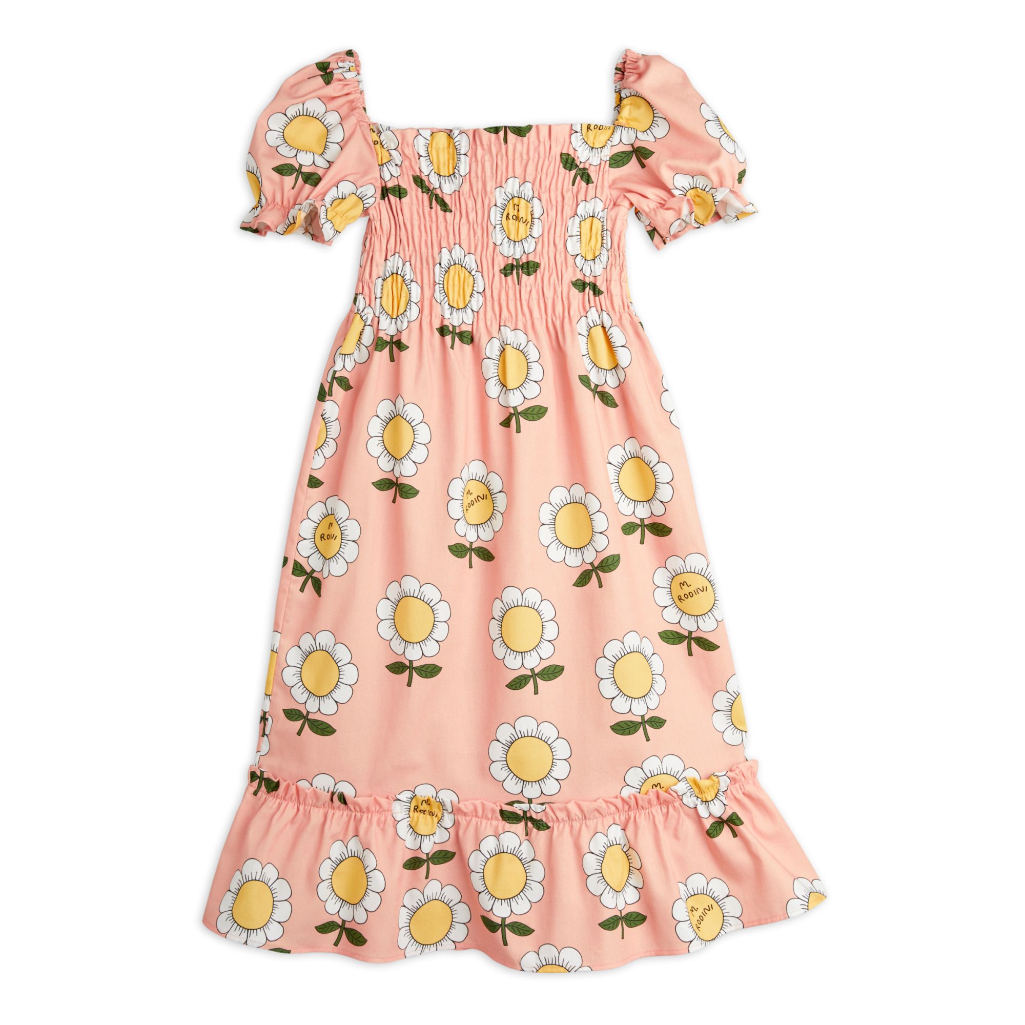 Mini Rodini - Robe Coton Bio Tournesols - Fille - Rose pâle