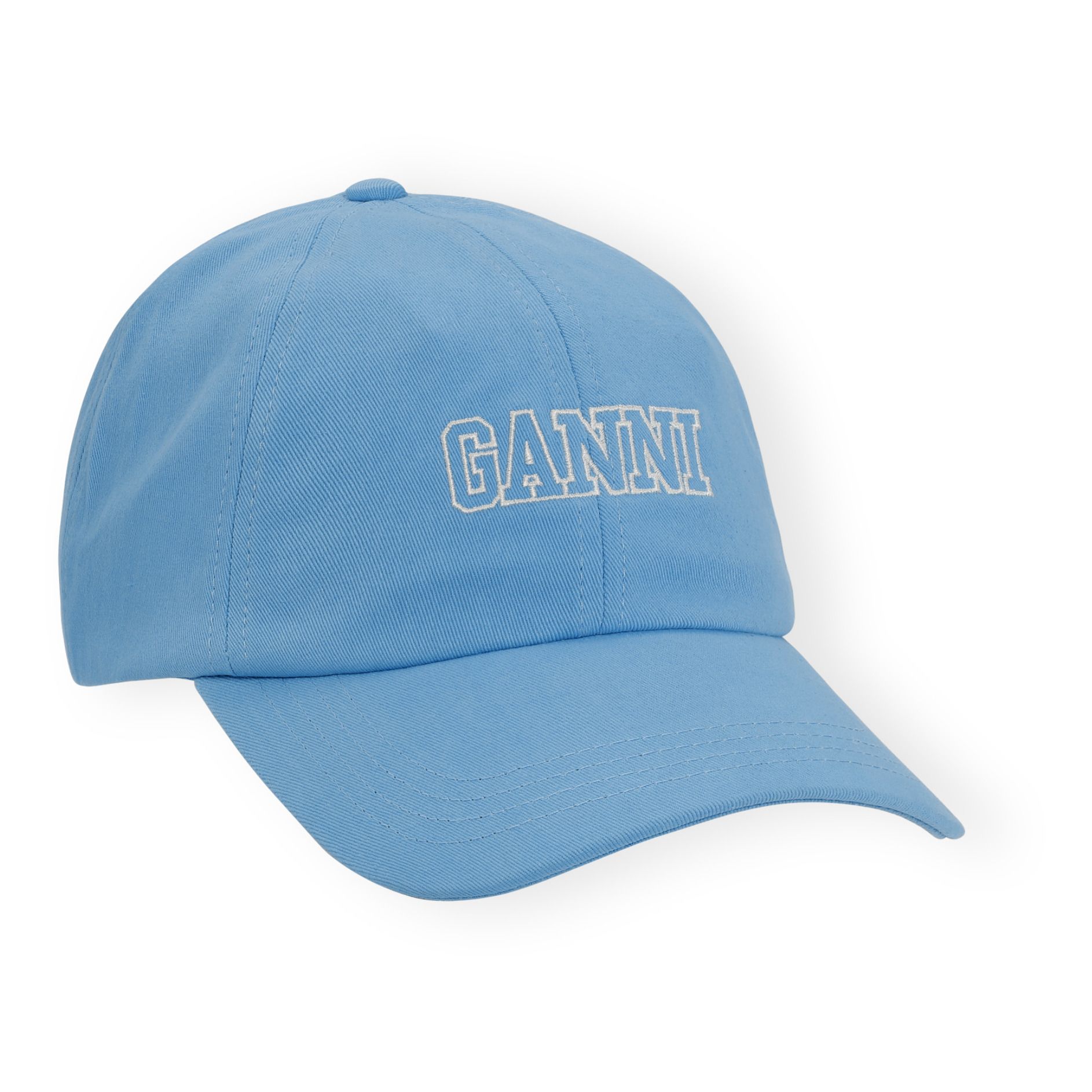 Ganni - Casquette Software Coton Bio - Femme - Bleu azur