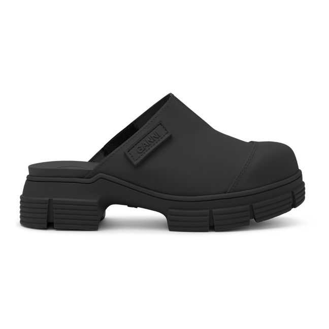 Recycled Rubber Clogs Schwarz