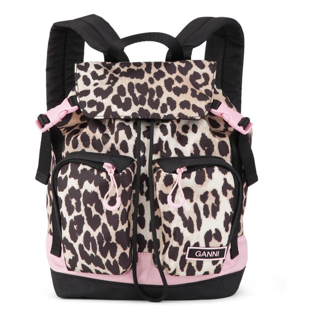 Recycled Polyester Print Backpack Leopardo
