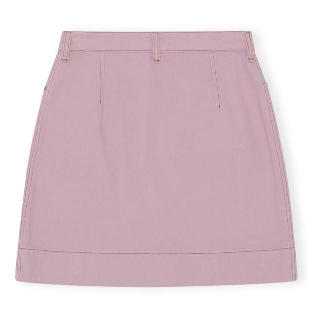 Organic Cotton Overdyed Denim Skirt Pale pink