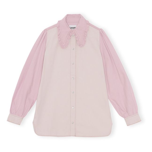 Organic Cotton Overdyed Denim Shirt Pale pink