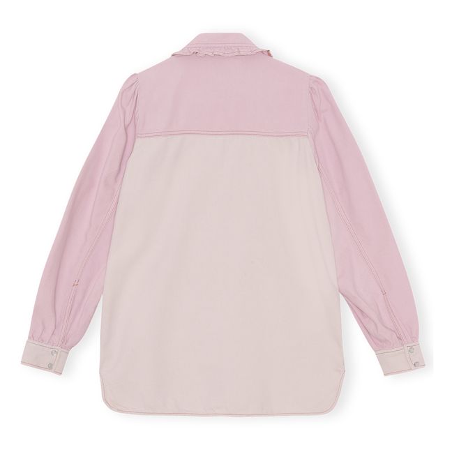 Denim-Bluse aus überfärbter Bio-Baumwolle Blassrosa