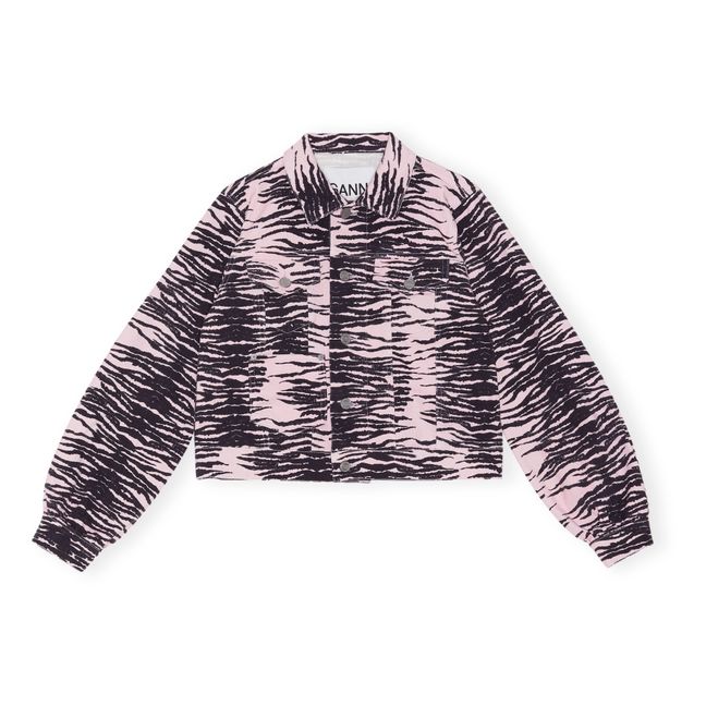 Organic Cotton Poplin Tiger Print Jacket Pale pink