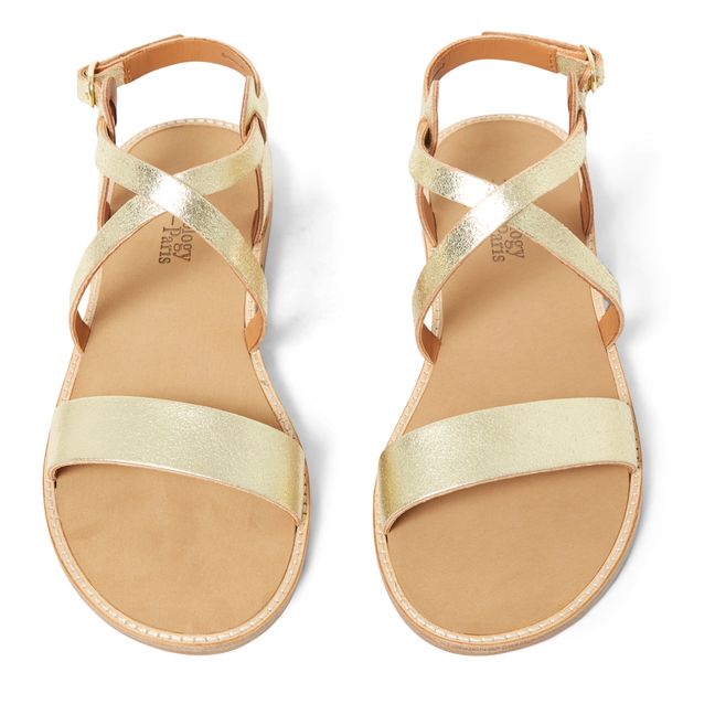 Beryl Leather Sandals | Gold