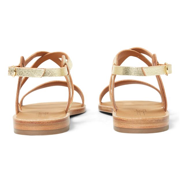 Beryl Leather Sandals | Gold