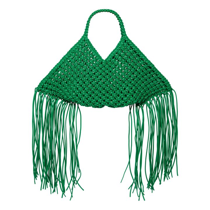 Woven Vegan Leather Bag Green- Product image n°0