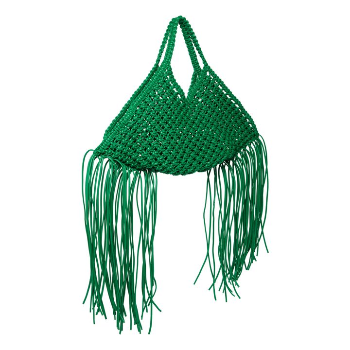 Woven Vegan Leather Bag Green- Product image n°1