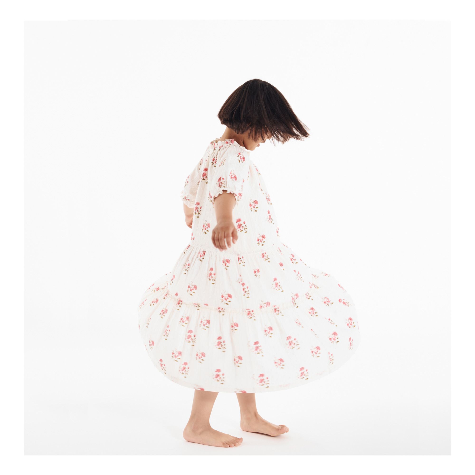 Guyay Toddler Girl Floral Dress Baby Little Girl Short Ruffle Sleeve Dress Flower Print Party Dress MIdi Dress