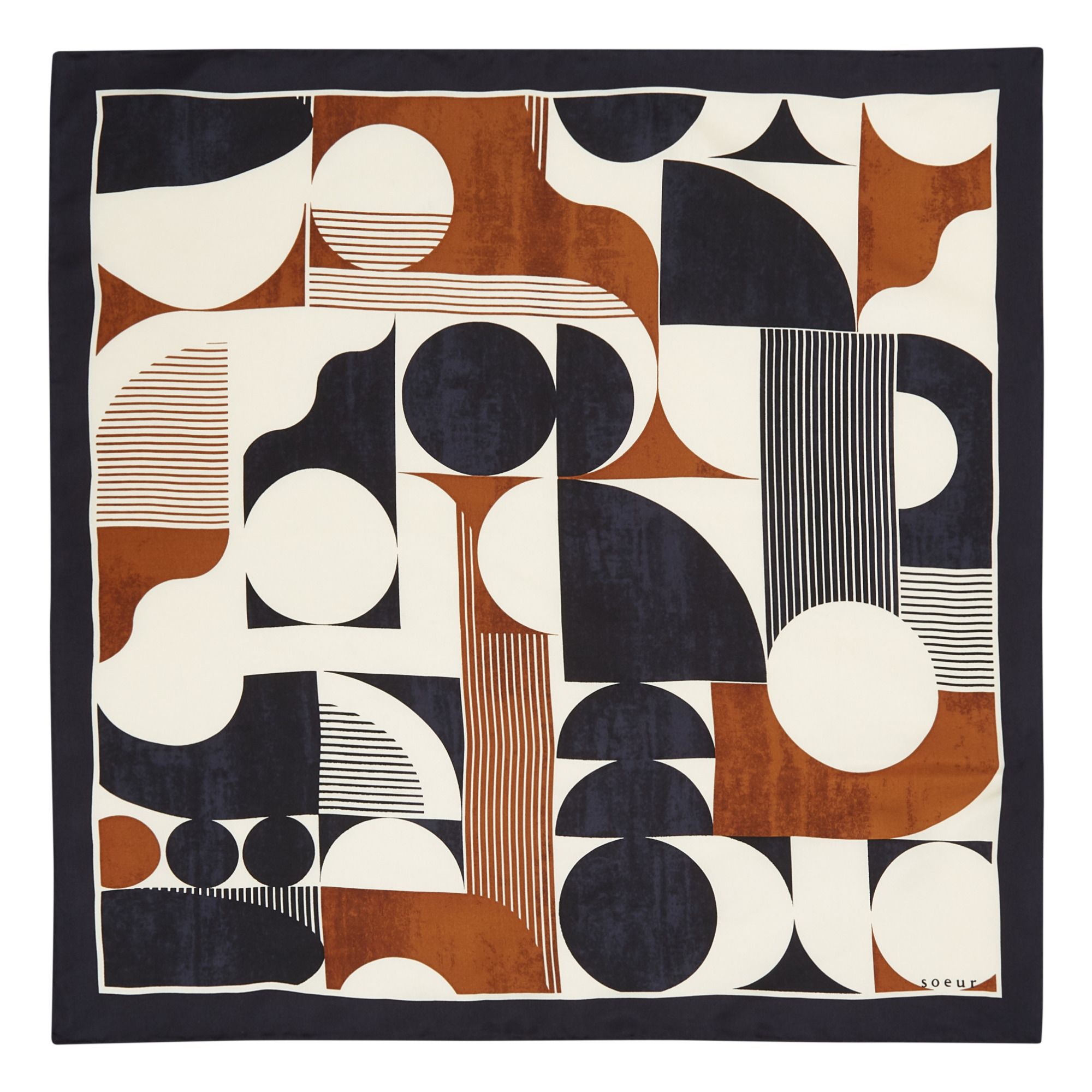 Soeur - Foulard Capucine Soie Imprimé Massaï - Femme - Noir