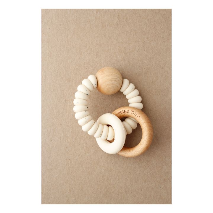 Dany Silicone and Wood Teething Ring Crema- Imagen del producto n°1