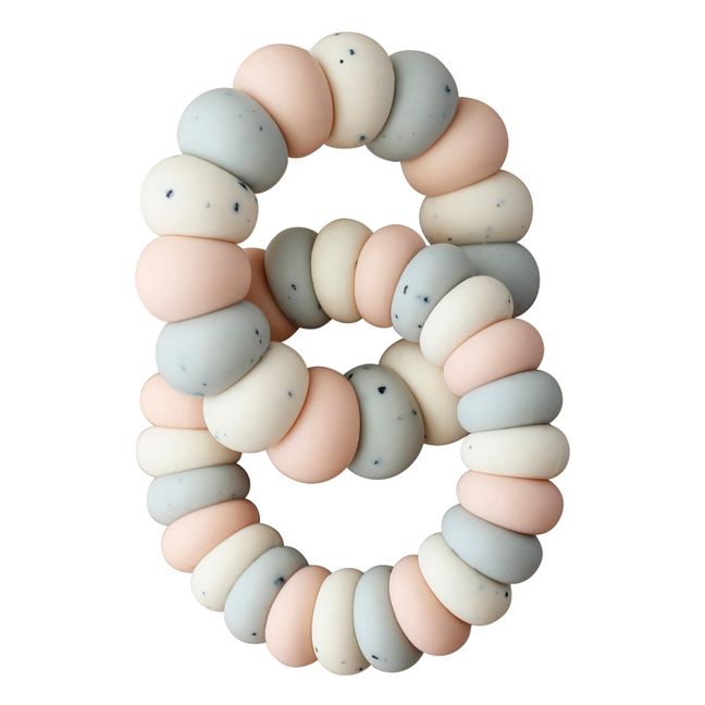 Luna Silicone Teething Ring Rosa Melocotón