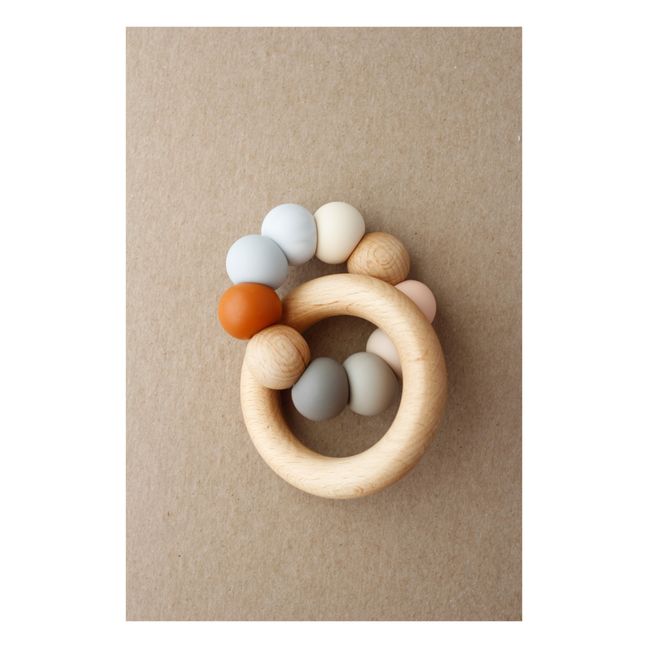 Retro Silicone and Wood Teething Ring