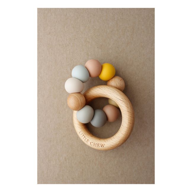 Retro Silicone and Wood Teething Ring | Amarillo Limón