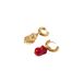 Mismatching Two-Tone Pearl Earrings Red- Miniature produit n°4