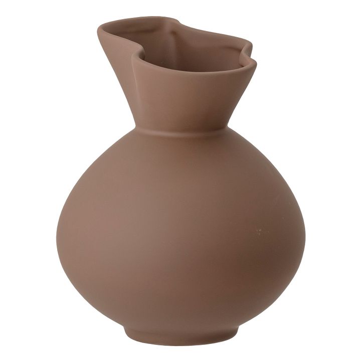 Vase Nicita aus Steingut | Haselnussbraun- Produktbild Nr. 0