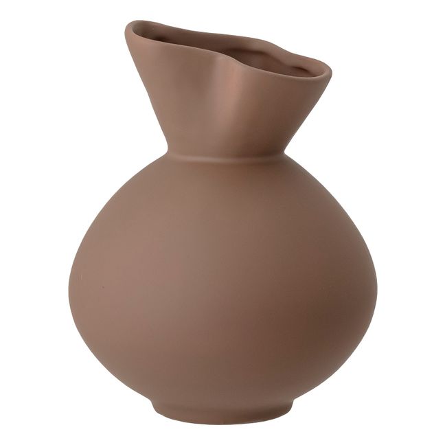 Vase Nicita aus Steingut | Haselnussbraun