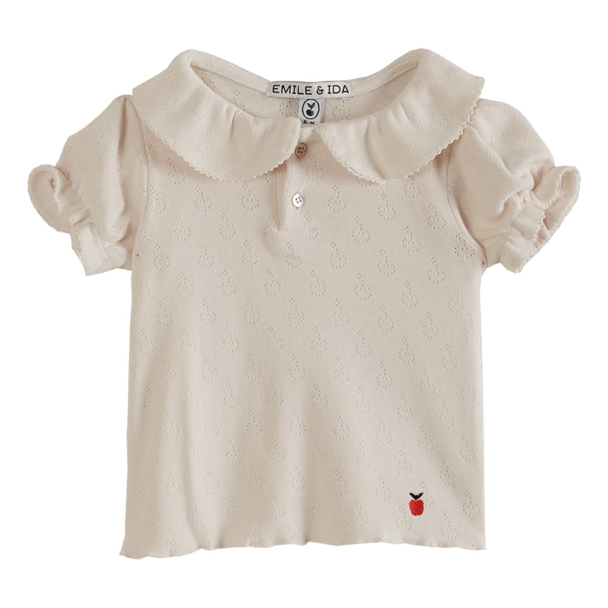 Emile et Ida - T-Shirt Ajouré Fruit - Fille - Ecru