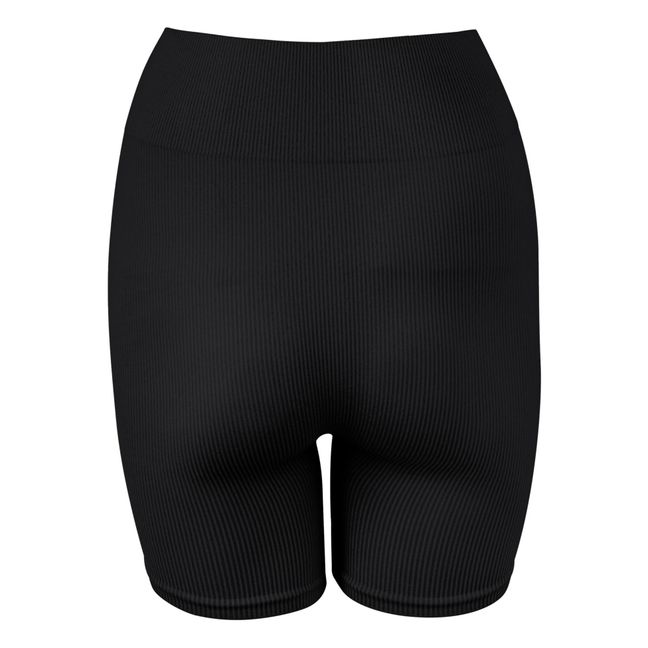 Composed Ribbed Shorts | Black