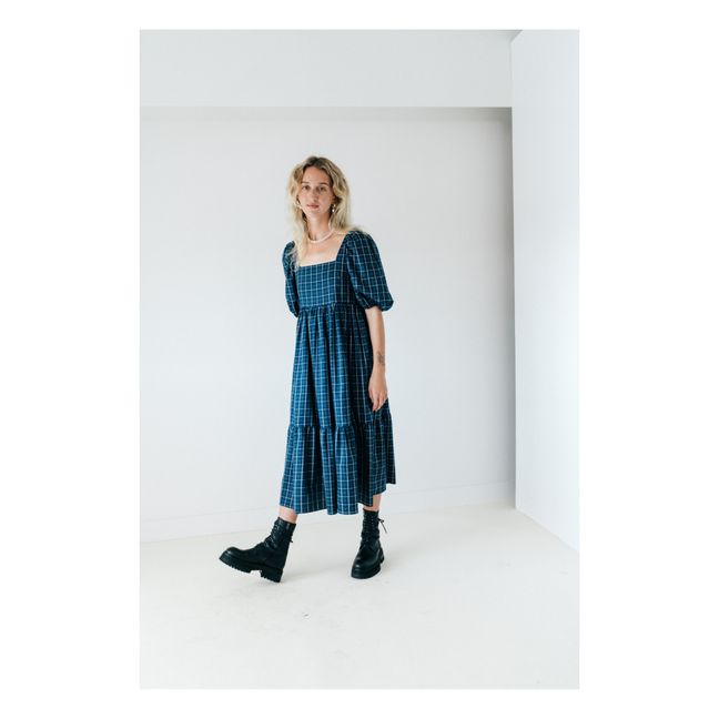 Serenity Checked Midi Dress | Azul