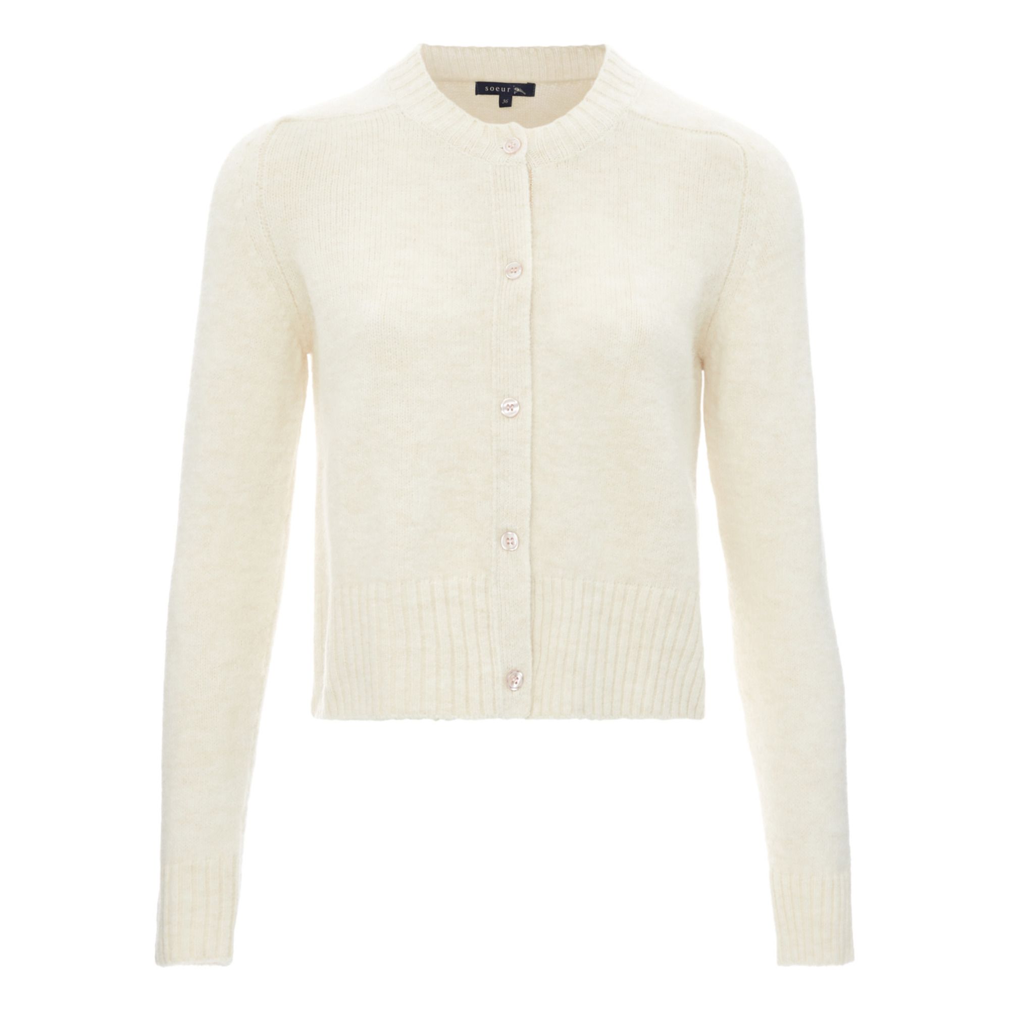 Soeur - Cardigan Lyne Alpaga et Laine - Femme - Ecru