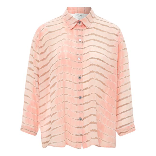 Meganne Horizontal Thin Lines Crepe Shirt Blush