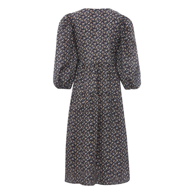 Robe Portefeuille Frid Imprimé Floral | Noir