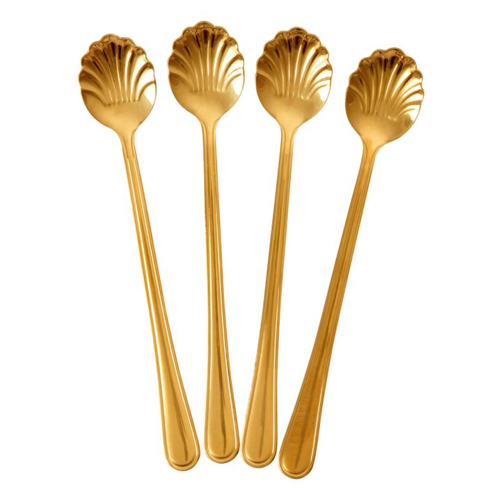 Shell Spoons - Set of 4 | Gold- Product image n°0