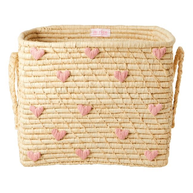 Heart Storage Basket Pink