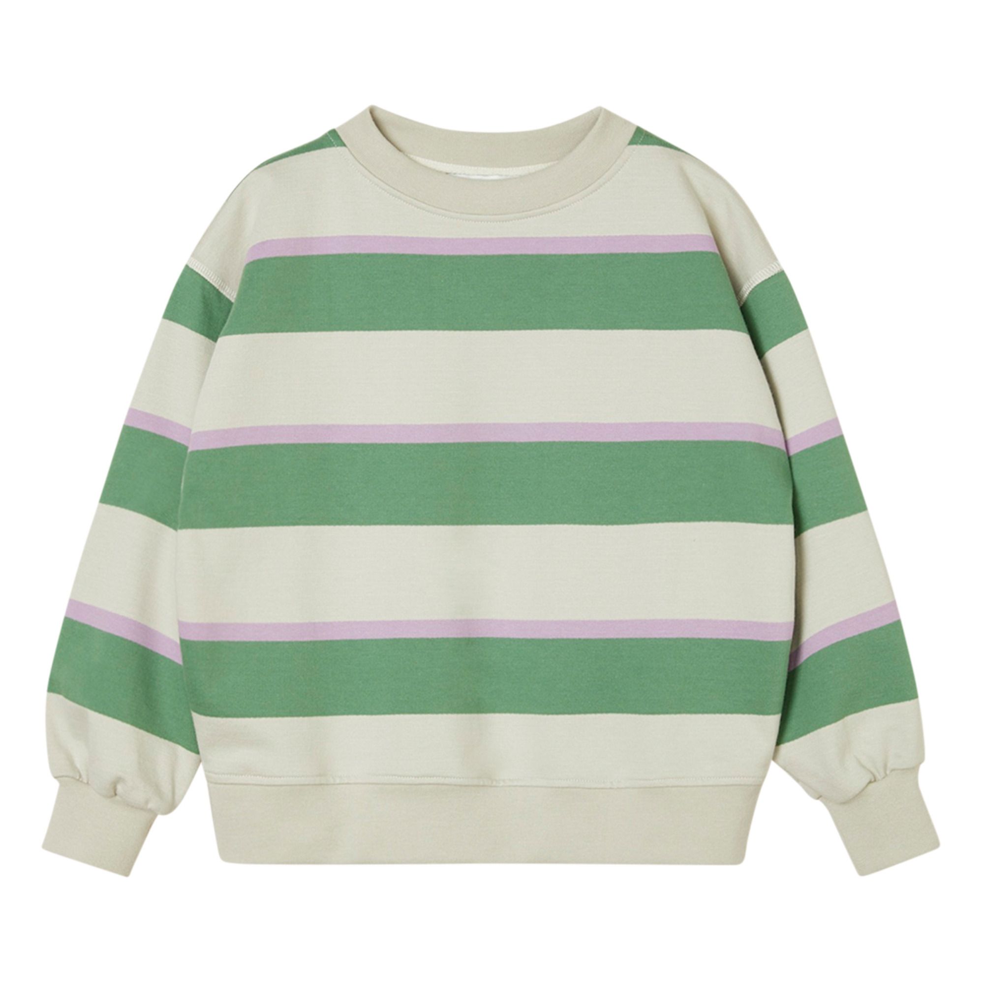 Main Story - Sweat Rayures Coton Bio - Garçon - Vert