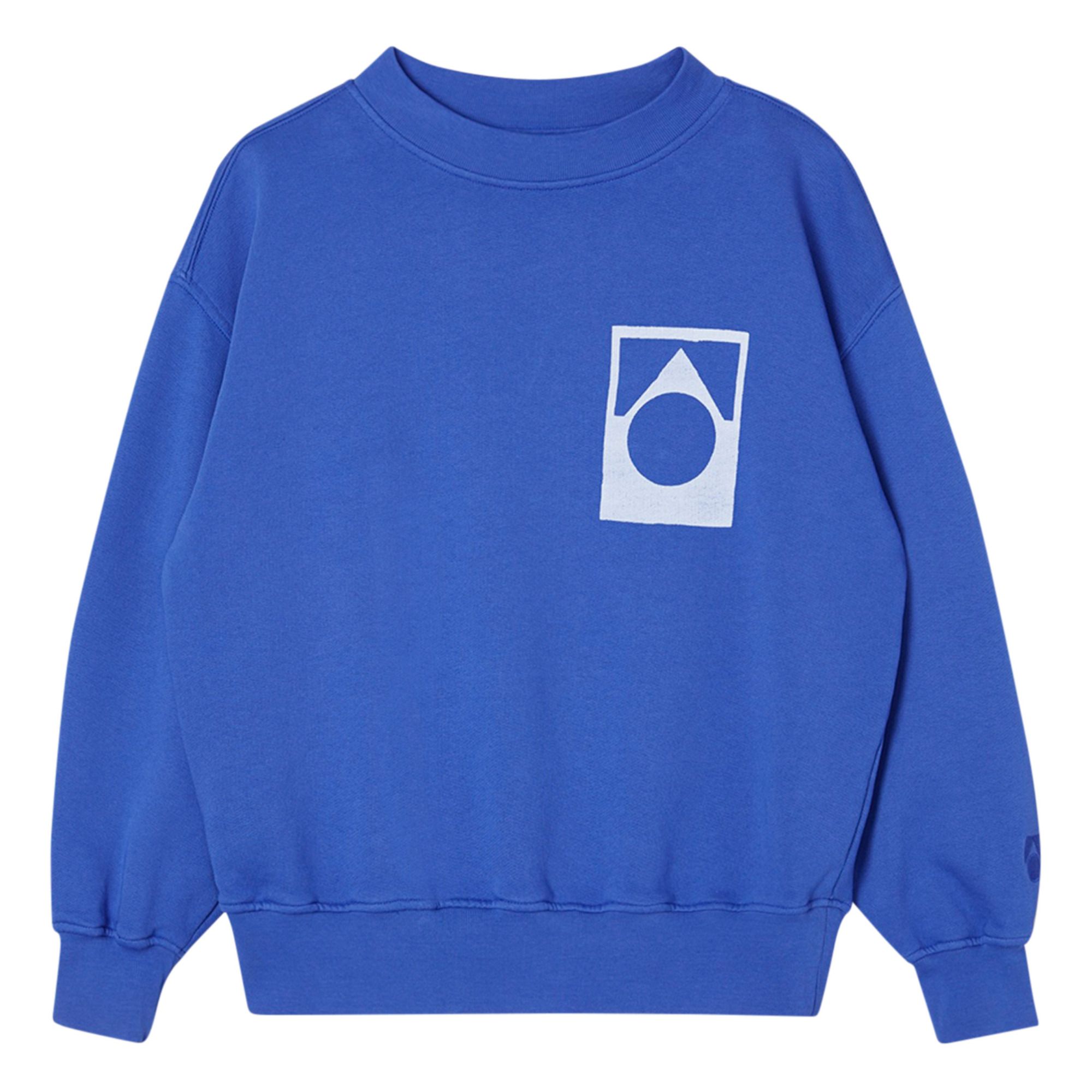 Main Story - Sweat Uni Logo Coton Bio - Fille - Bleu électrique