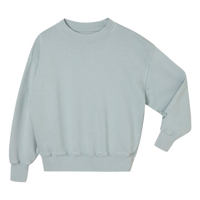 Einfarbiges Sweatshirt Bio-Baumwolle Blassblau