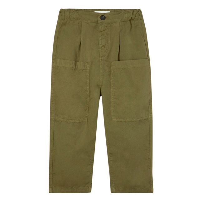 Organic Cotton Pocket Jeans Verde militare