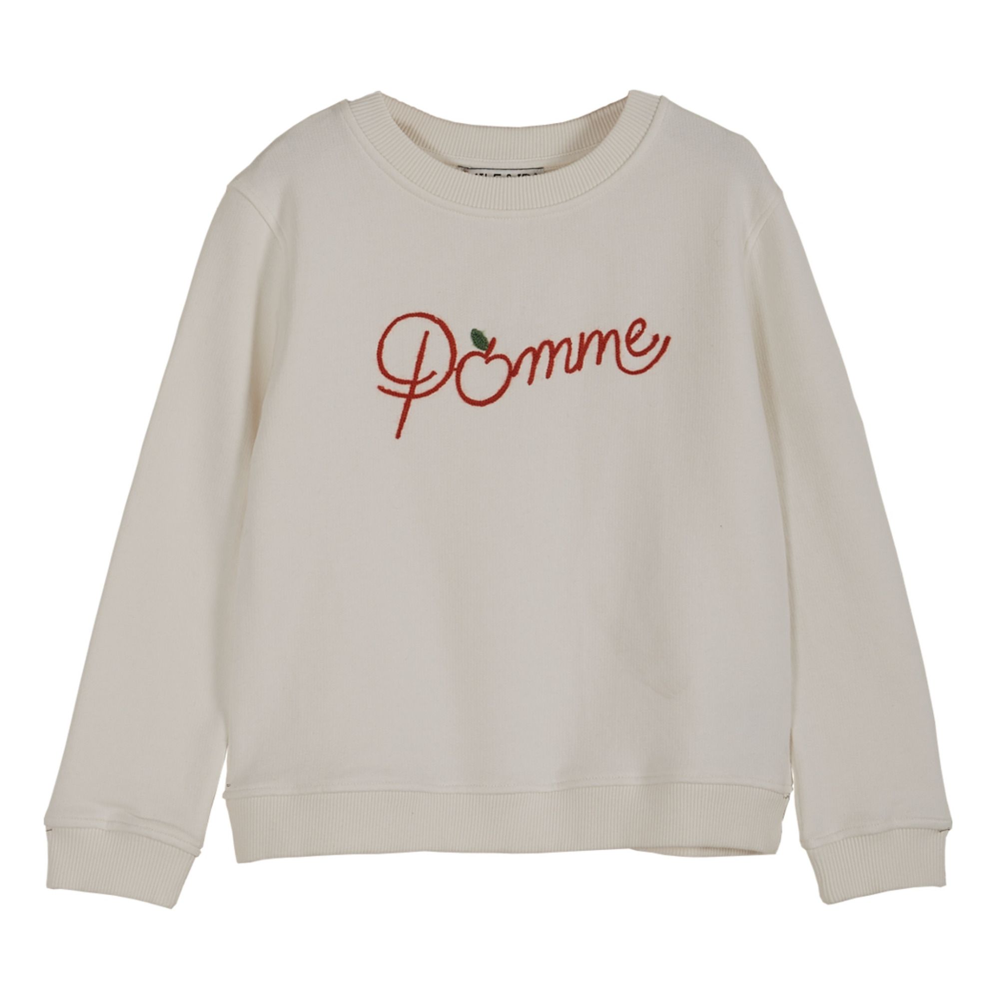 Emile et Ida - Sweat Coton Bio Pomme - Fille - Ecru