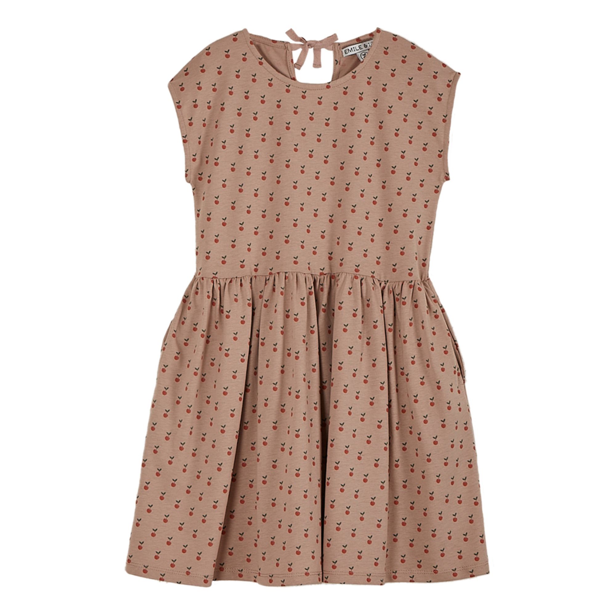 Emile et Ida - Robe Coton Bio Pommes - Fille - Vieux Rose