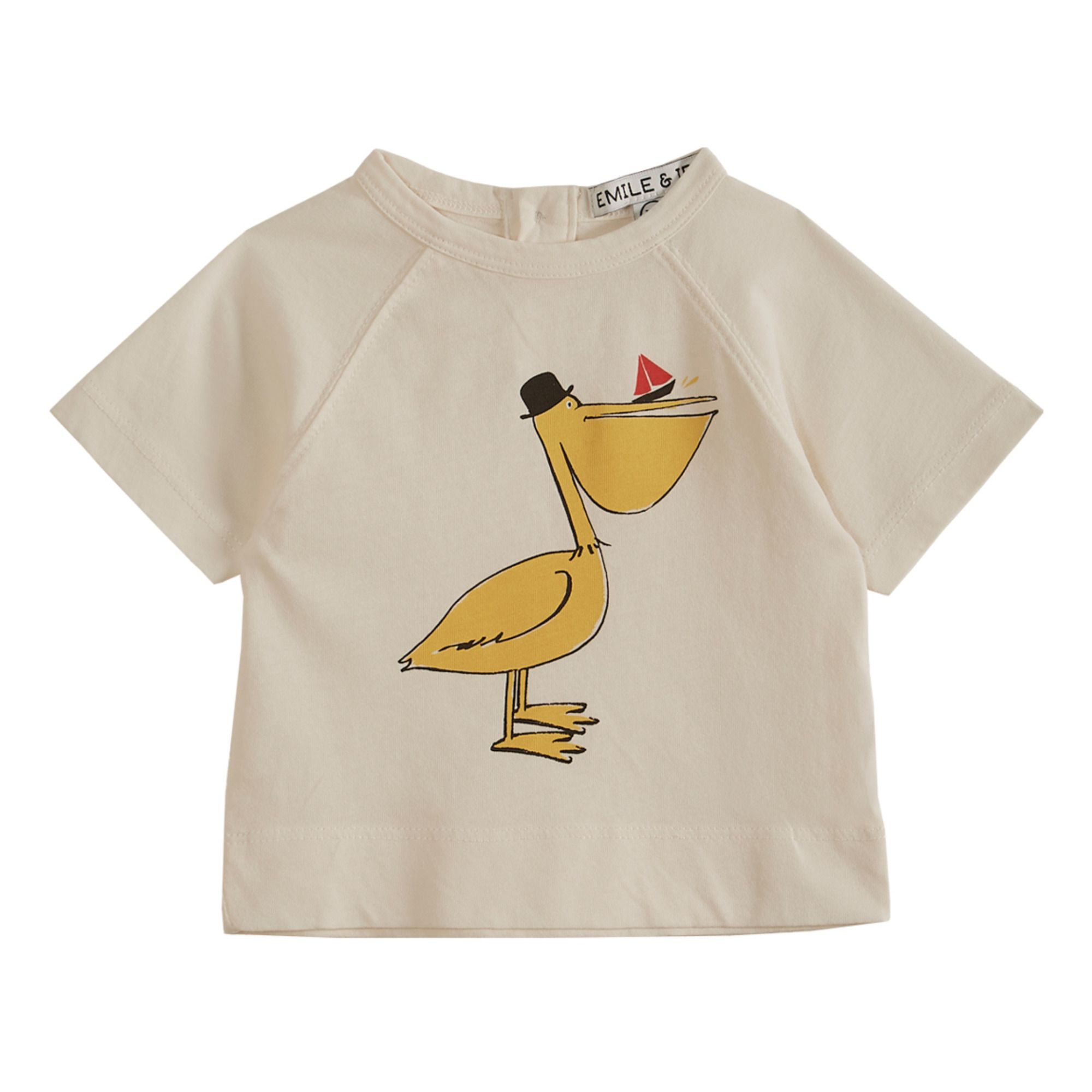 Emile et Ida - T-Shirt Pélican - Fille - Ecru