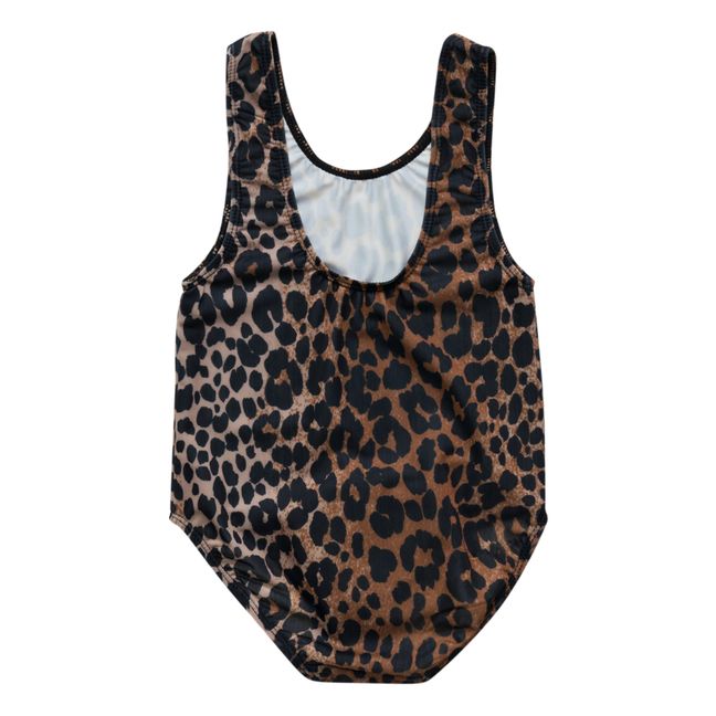 Leopard Recycled Polyester Swimsuit Brown