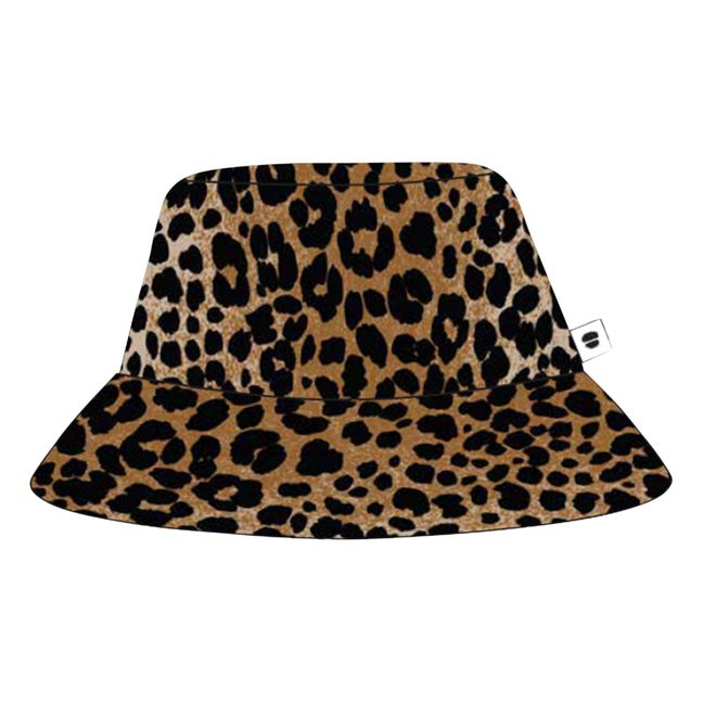 Organic Cotton Leopard Hat Brown