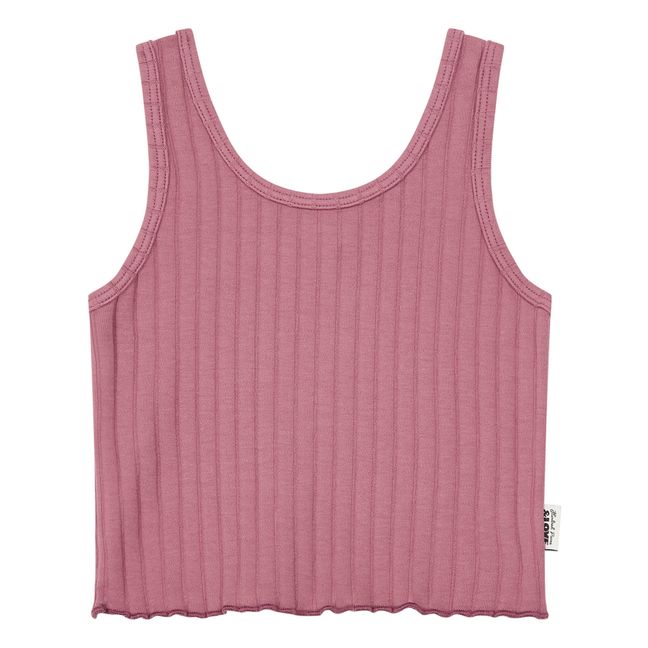 Ribbed Organic Cotton Tank Top Dusty Pink
