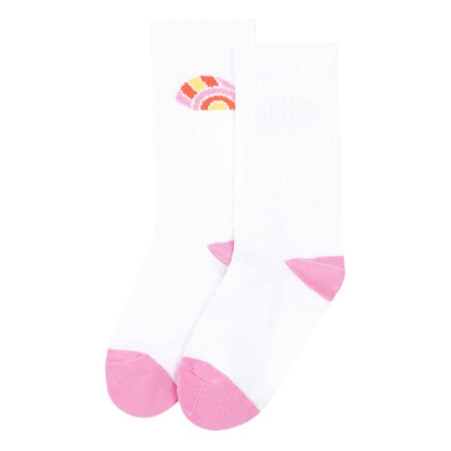 Pack 2 Chaussettes Thank Youth Rainbow Blanc