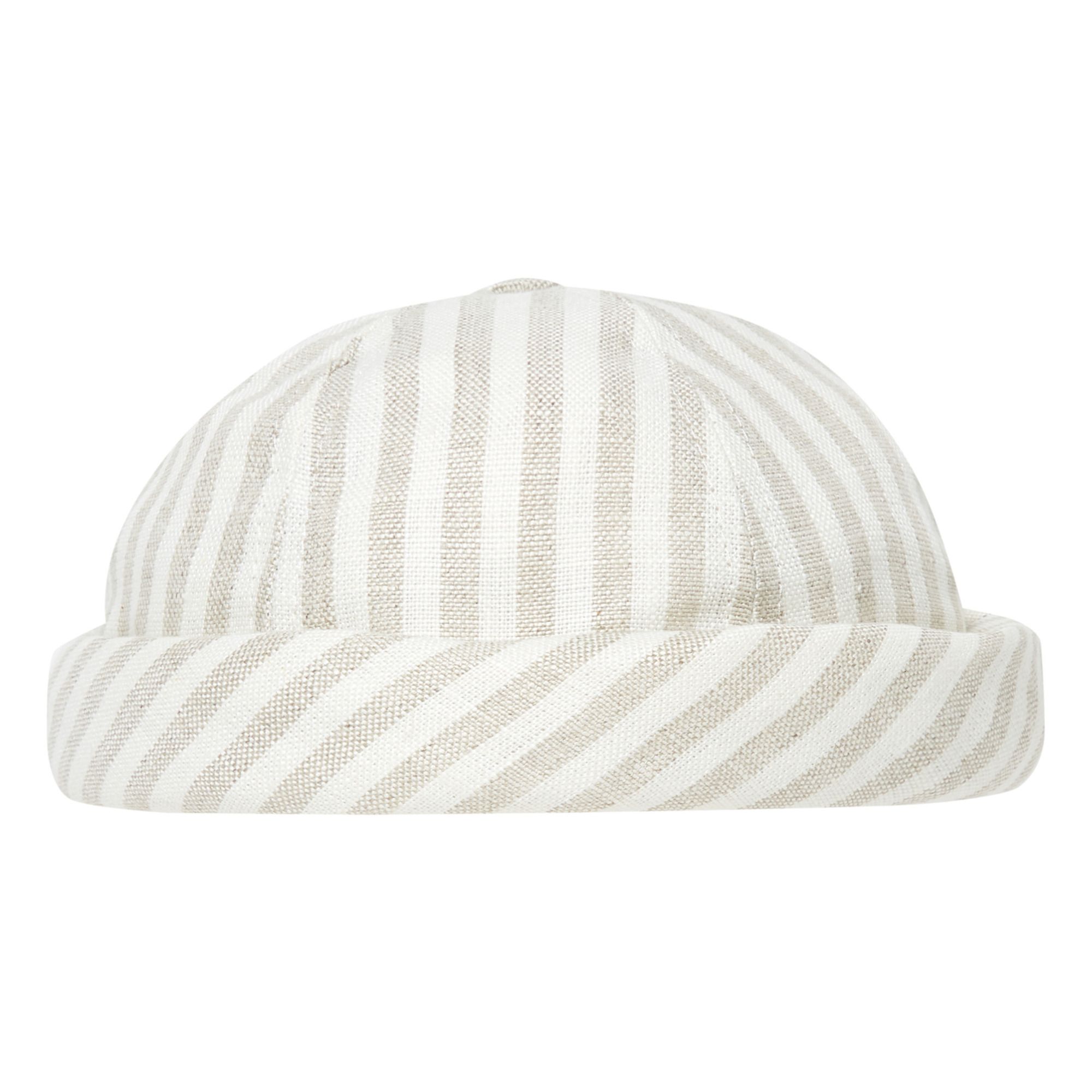 Miki Striped Linen Docker Hat  Beige- Imagen del producto n°0
