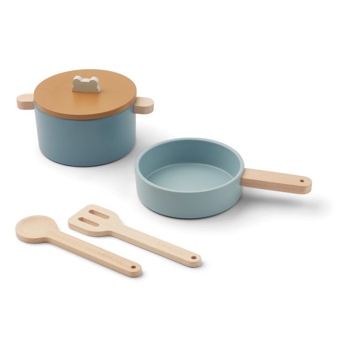 Antonio Wooden Saucepan & Frying Pan - Set of 4 Blau- Produktbild Nr. 0