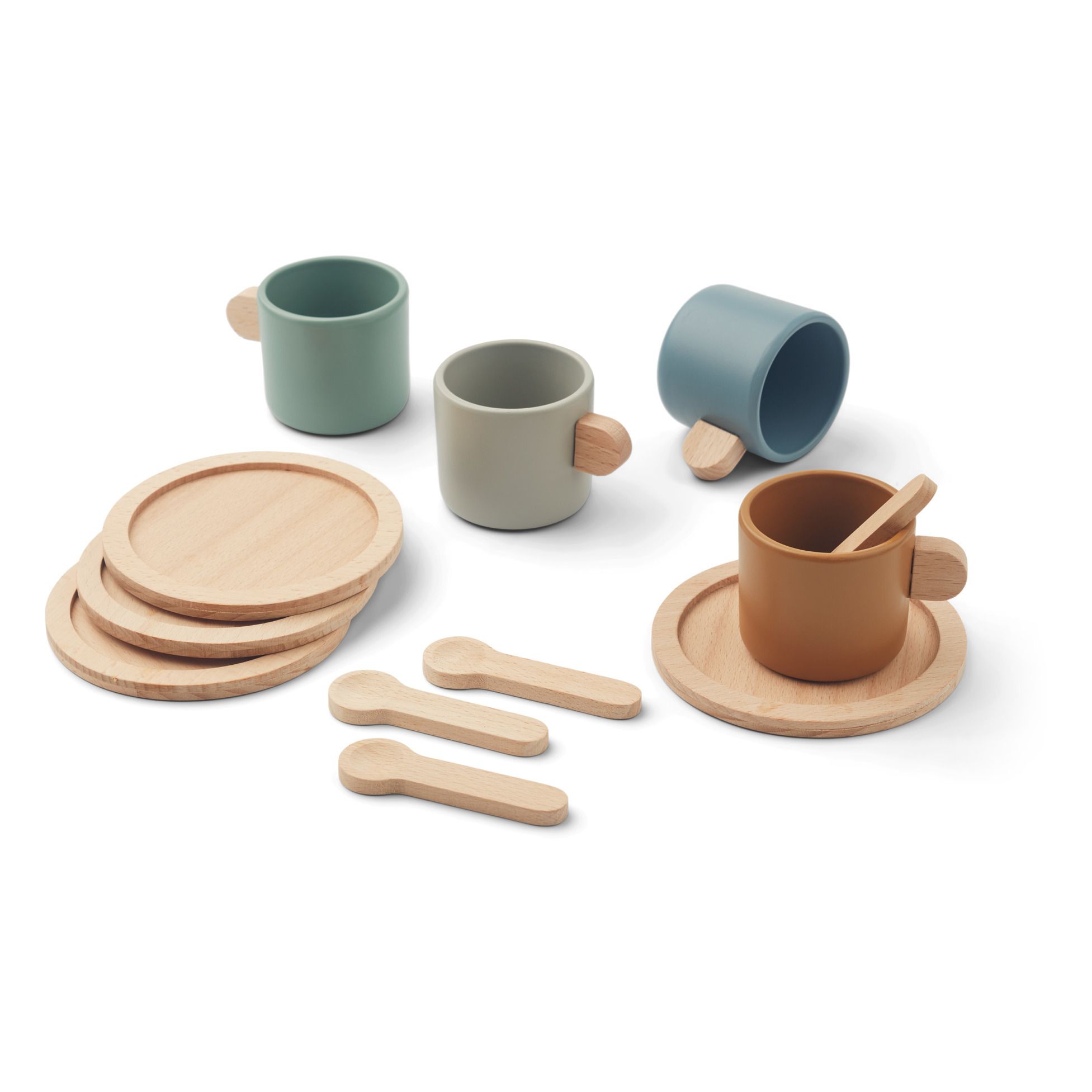 Callum Wooden Tea Set | Blue- Product image n°0