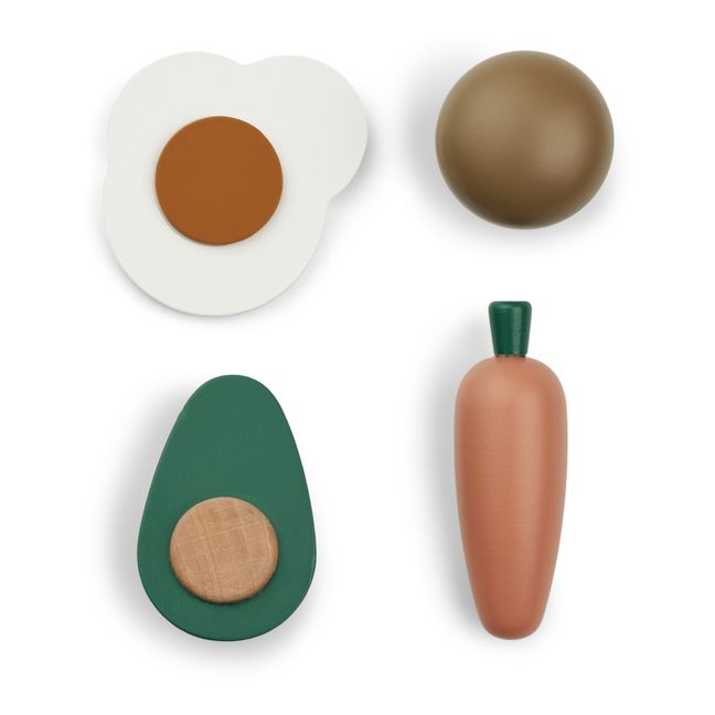 Gemüse aus Holz - 4er-Set | Grün