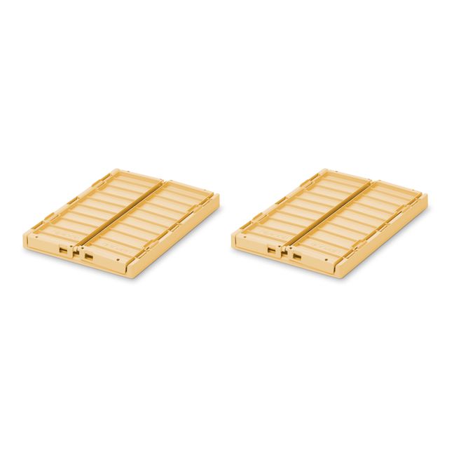 Weston Collapsible Crates - Set of 2 Pale yellow
