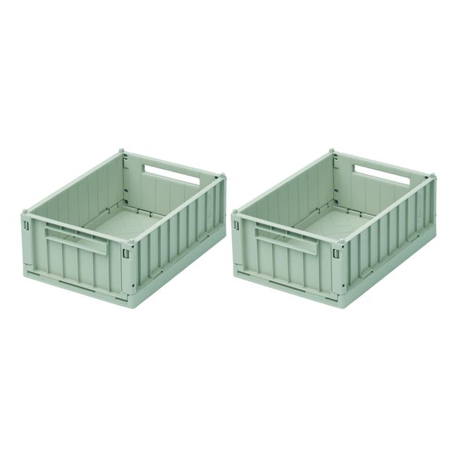 Weston Collapsible Crates - Set of 2 Grey blue